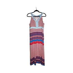 J.McLaughlin Striped Maxi Dress Halter Sleeveless Catalina Cloth size Large